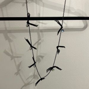 LOFT Bow Rhinestone Long Necklace